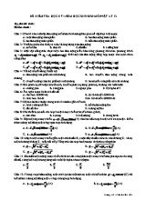 Đề kiểm tra học kỳ I môn Vật lý Lớp 12 - Mã đề 101 - Năm học 2019-2020 (Có đáp án)